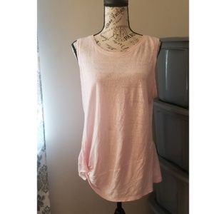 Athleta light pink side knot tank LARGE